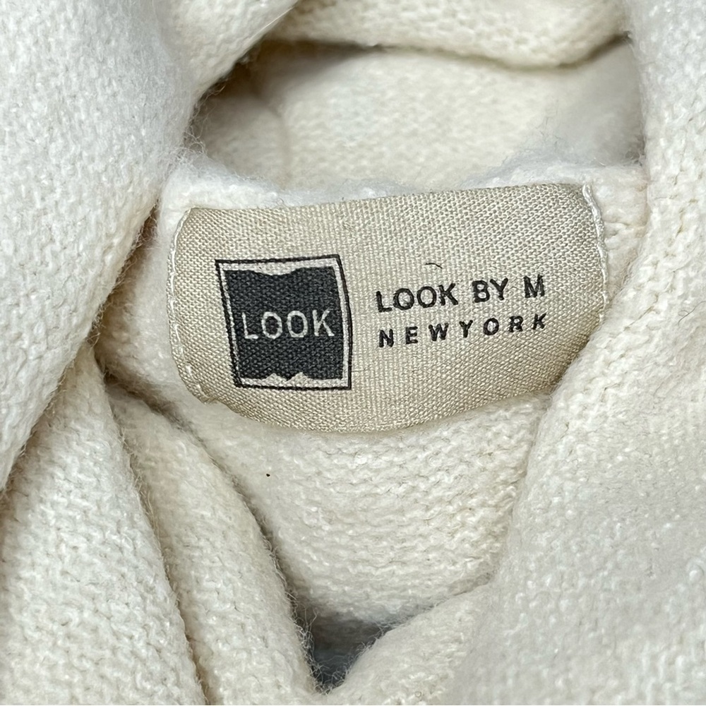 Look by M Merino Wool Funnelneck Flowy Blouse Women’s Cream/Ivory Classic Winter - Picture 8 of 15